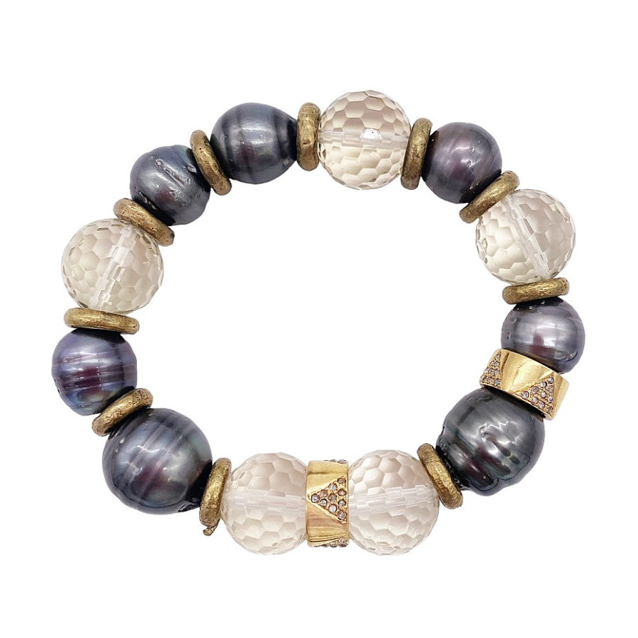 Tahiatian Pearl and Edison Pearl Bracelet