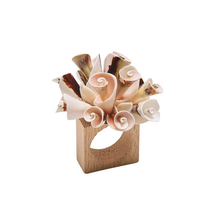 Seashell Burst Napkin Ring - Ivory/Natural - NONE