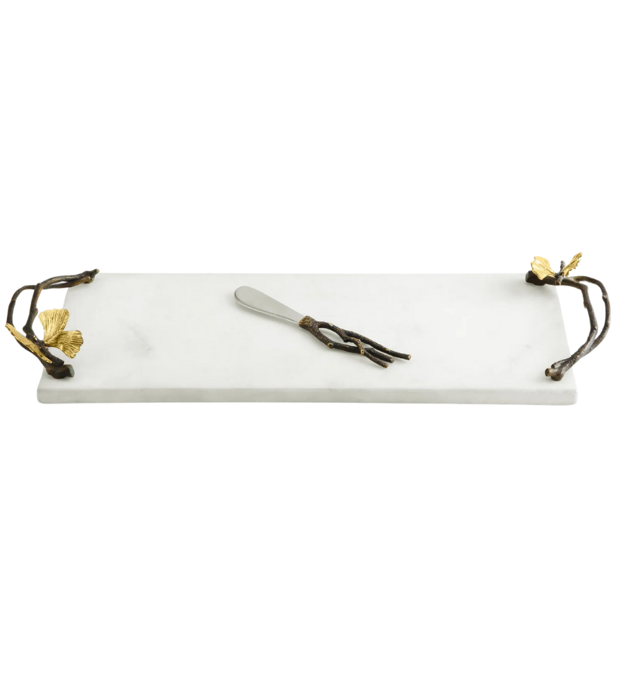 Butterfly Ginkgo Small Cheese Board with Knife