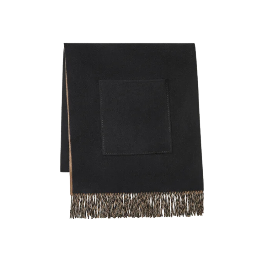 Cashmere Wool Patch Pocket Shawl