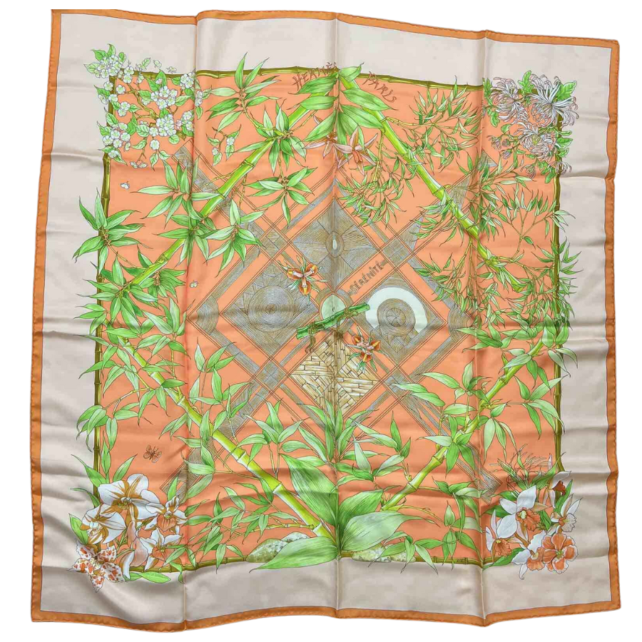 Hermes Orange Silk Scarf MM