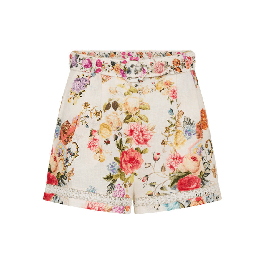 High Waisted Shorts w/ Lace Insert