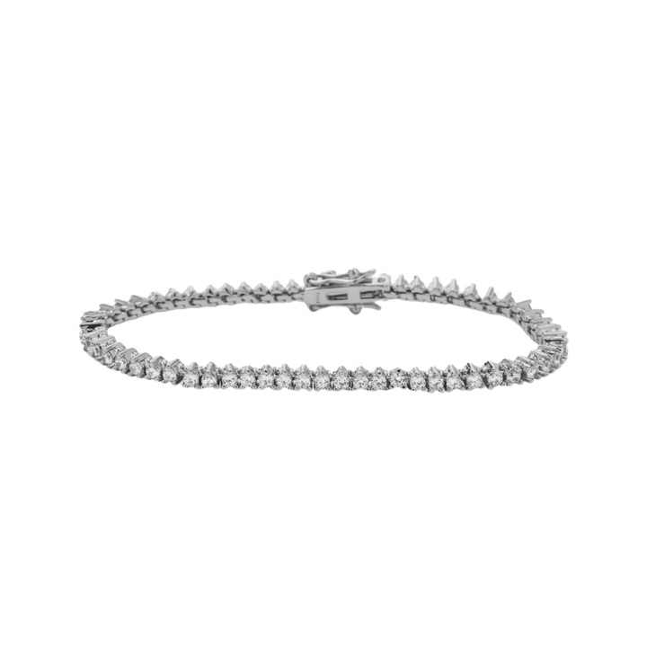 Baby Not Your Basic Silver Tennis Bracelet - Silver/White - NONE