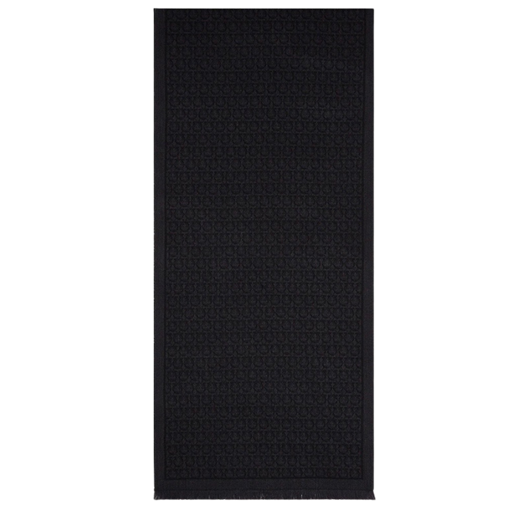 LOGHI E LETTERING SCARF - BLACK/CHARCOAL - NONE