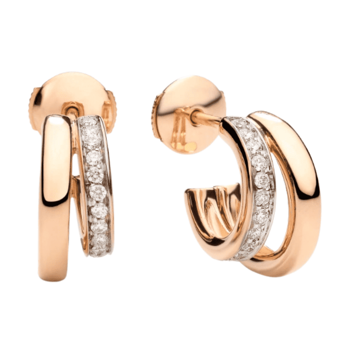 Earrings Pomellato Together RG Diamond Double