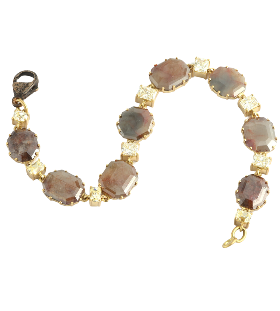 Mixed Cut Diamond YG Tennis Bracelet