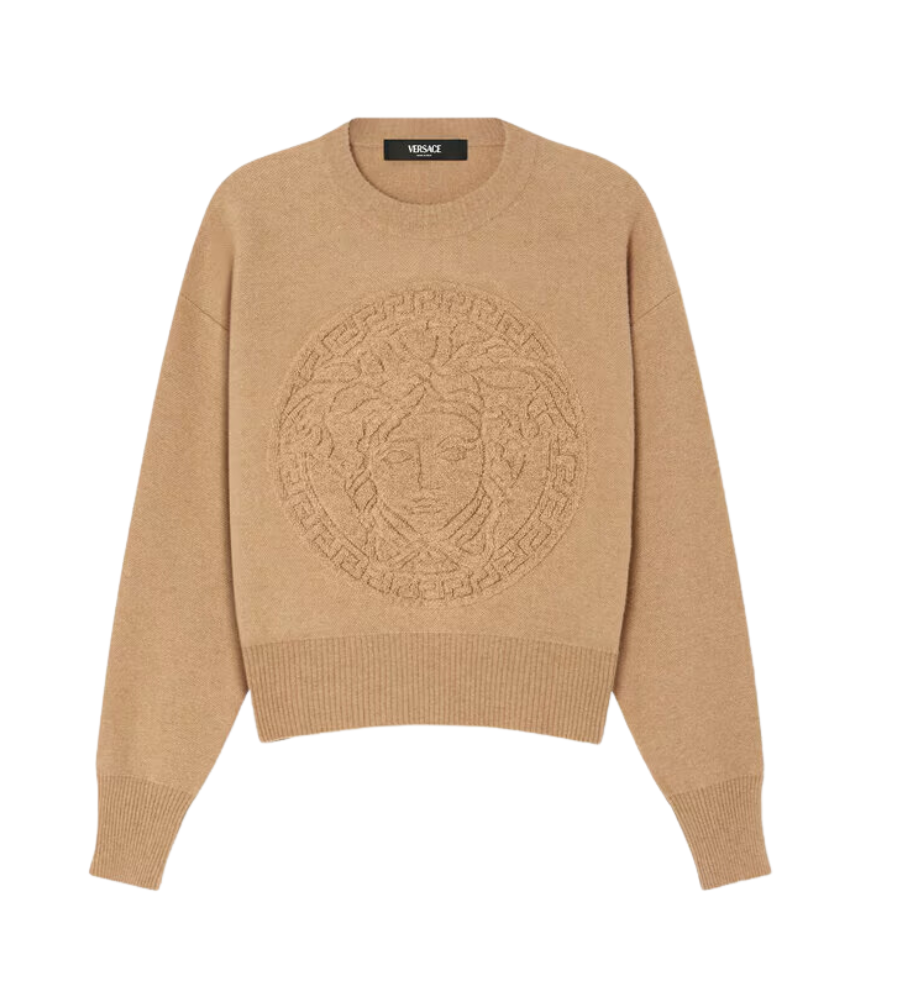 Knit Sweater Wool Cashmere Medusa Towel Stitch