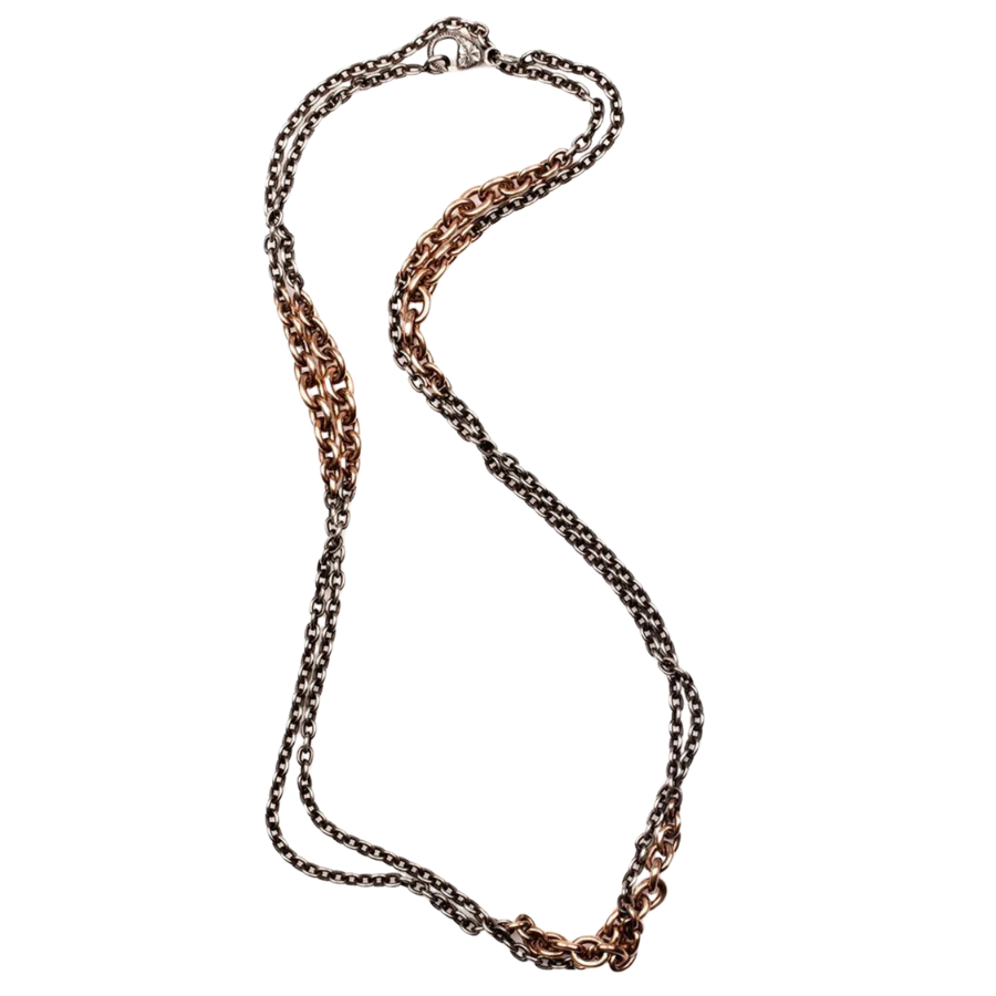 Rose Gold & Sterling Silver 24″ Chain