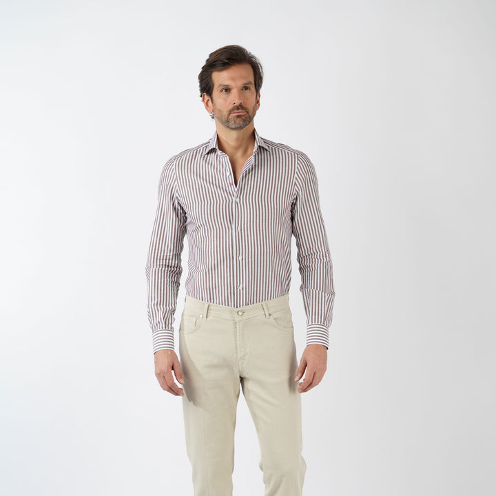 Sport Shirt - Brown/White