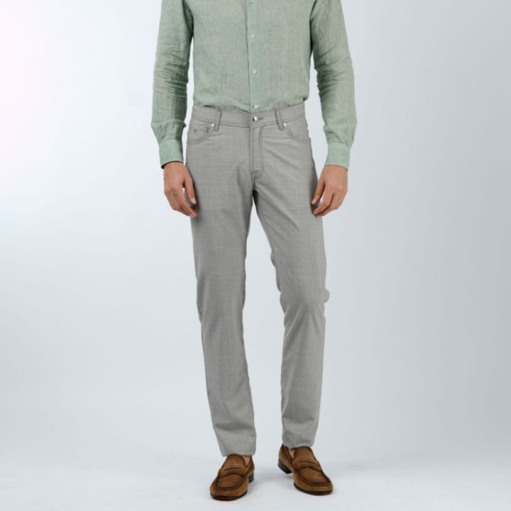 Nerano 5 Pocket Pant in Pearl Grey - Pearl Grey
