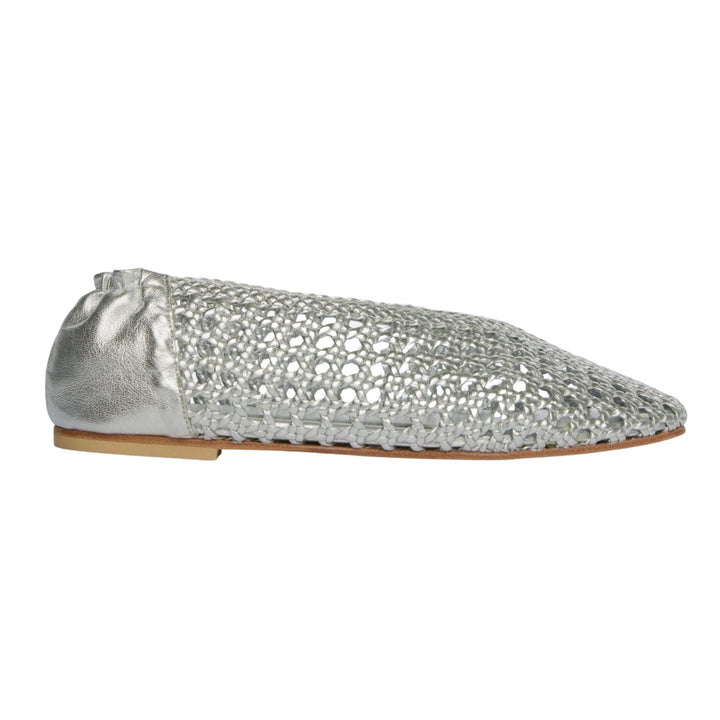RILEY OPEN WEAVE BALLET FLAT Silver