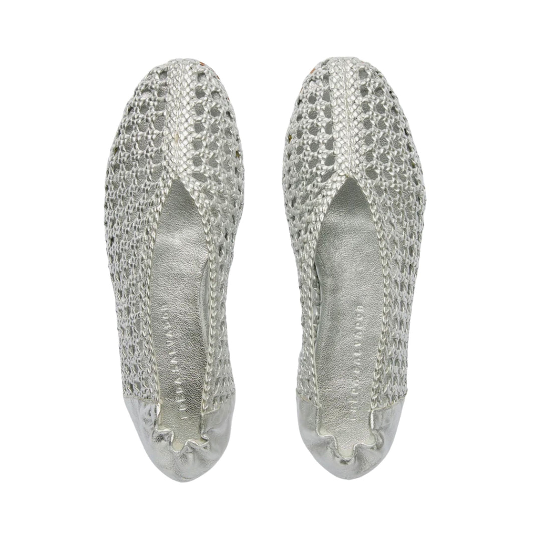 RILEY OPEN WEAVE BALLET FLAT Silver