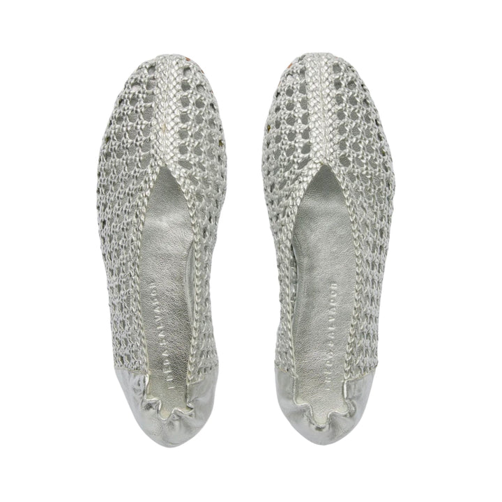 RILEY OPEN WEAVE BALLET FLAT Silver