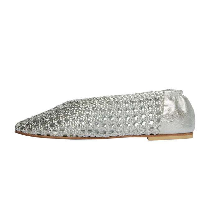 RILEY OPEN WEAVE BALLET FLAT Silver