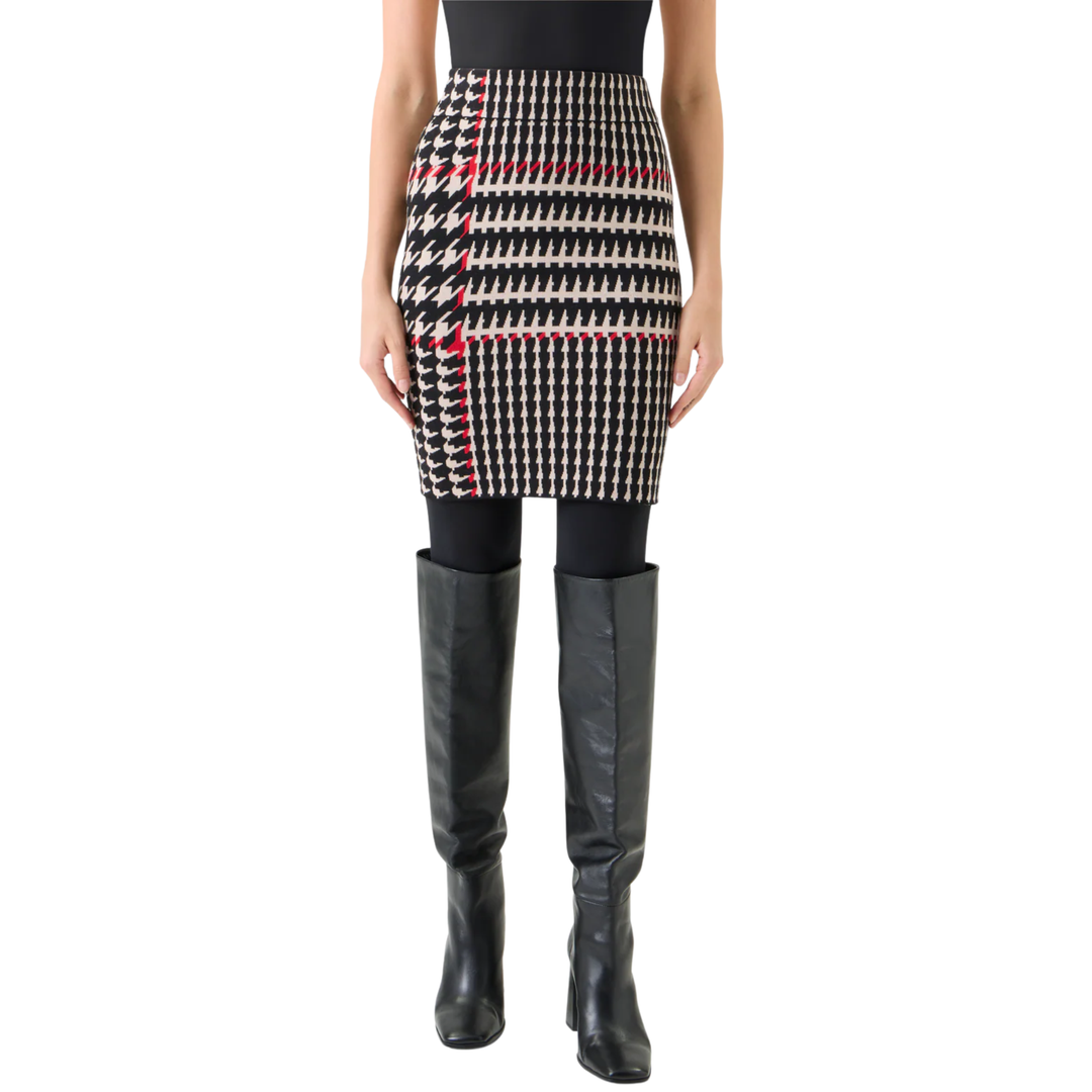 Glencheck Jacquard Knit Skirt