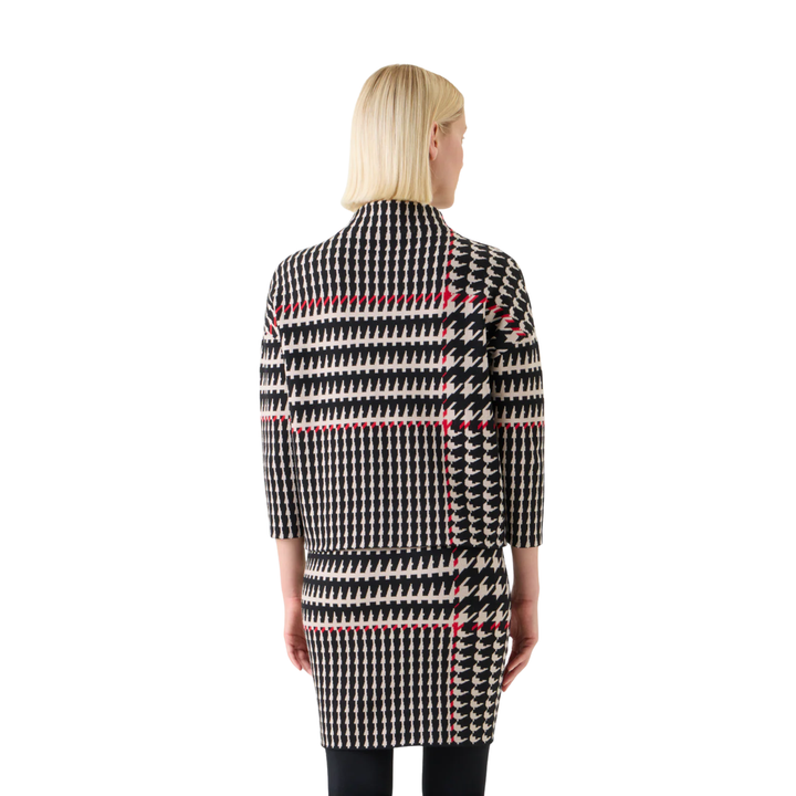 Glencheck Jacquard Mock Neck Sweater