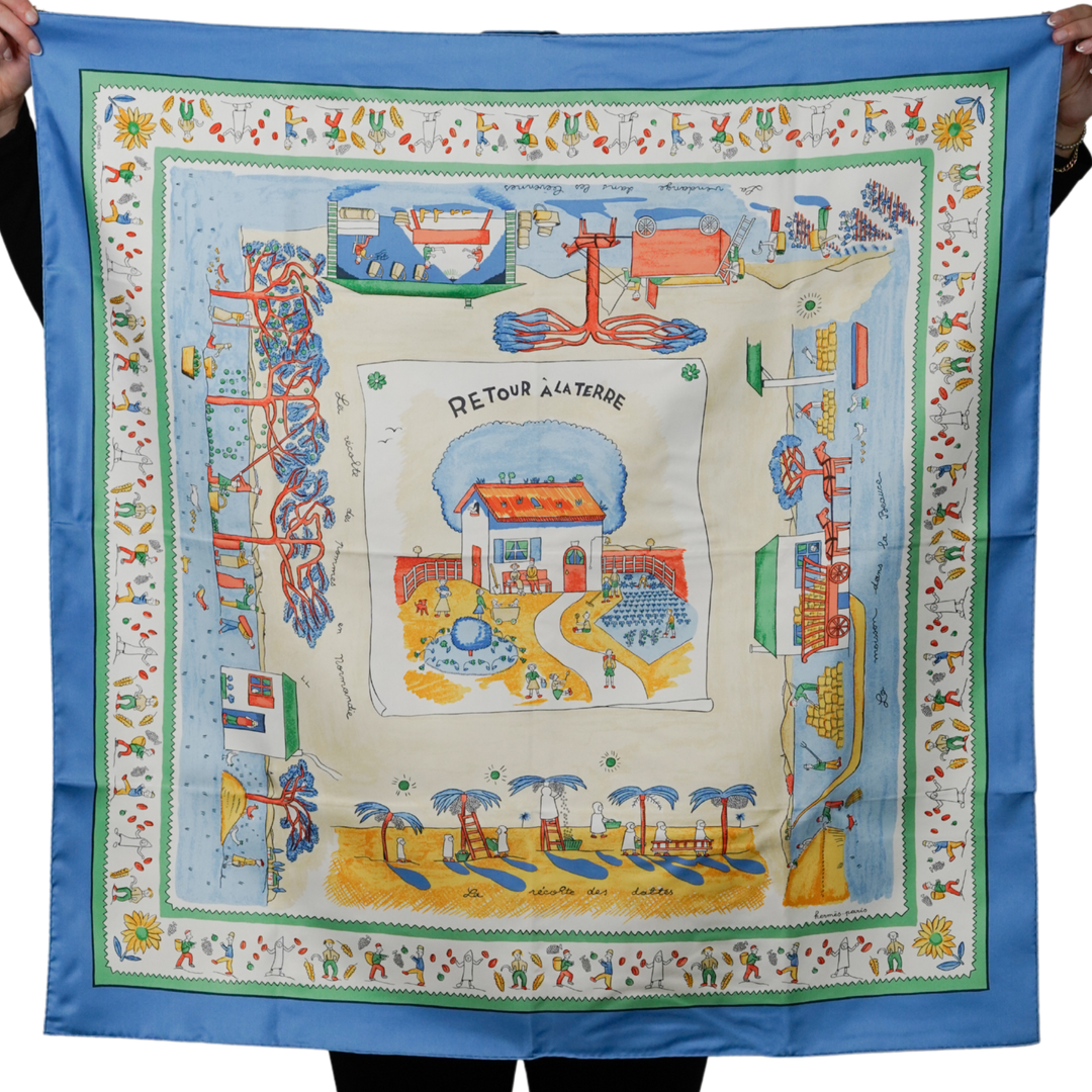HERMES BLUE SILK SCARF MM