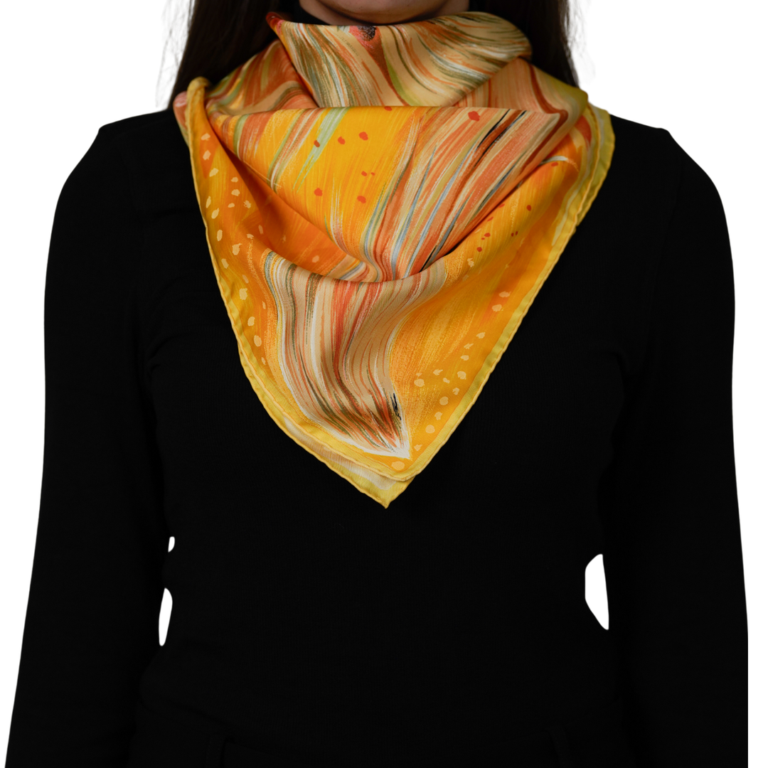 HermÈs Yellow SIlk Scarf MM