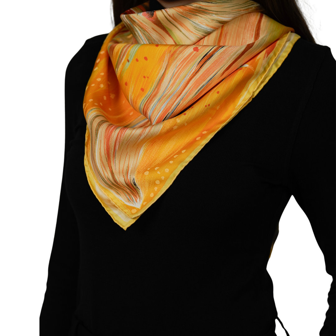 HermÈs Yellow SIlk Scarf MM