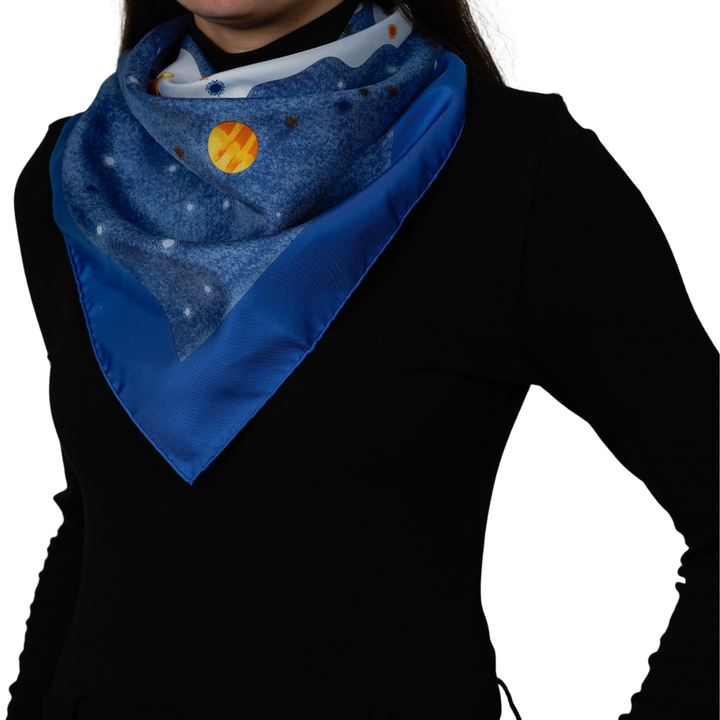 HERMES BLUE SILK SCARF MM