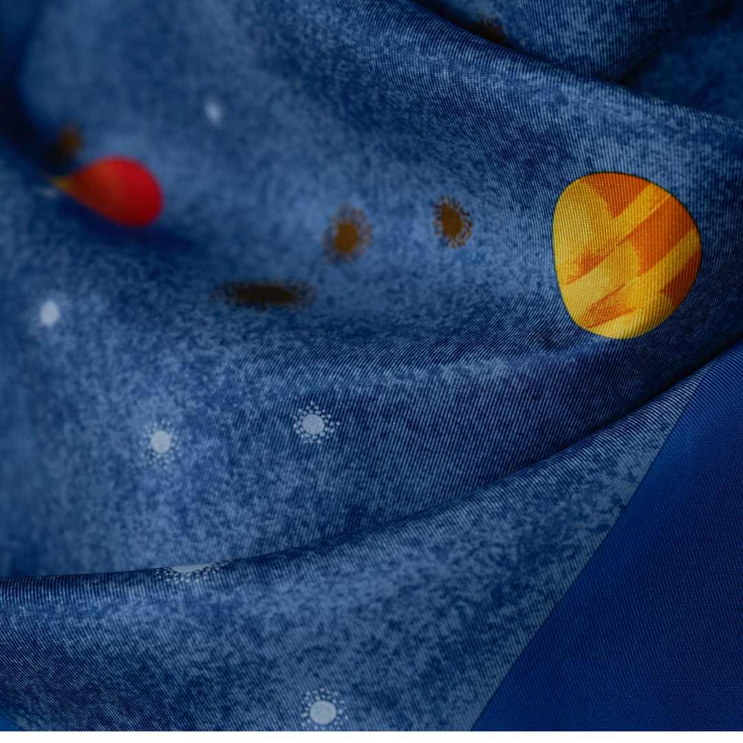 HERMES BLUE SILK SCARF MM