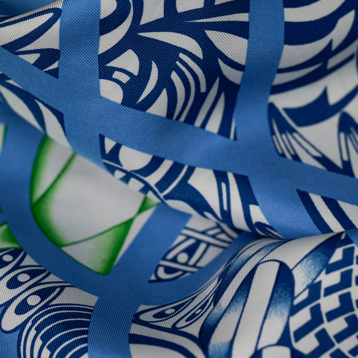 HERMES BLUE SILK SCARF MM