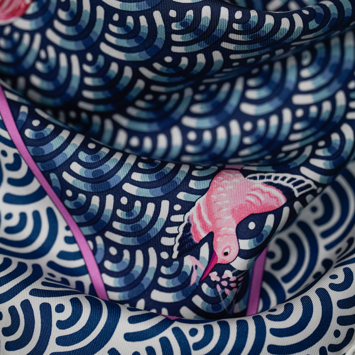 HERMES BLUE SILK SCARF MM