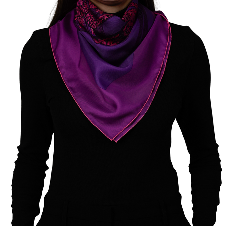 HERMES PURPLE SILK SCARF MM