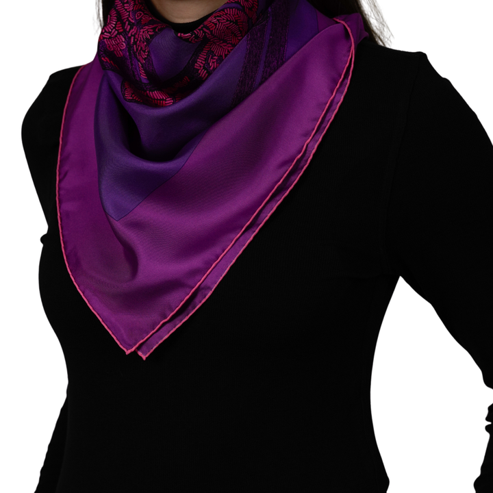 HERMES PURPLE SILK SCARF MM