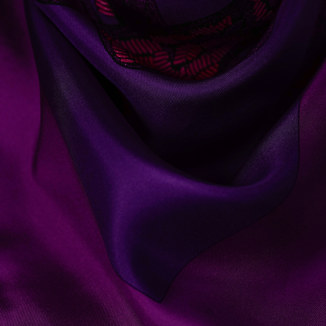 HERMES PURPLE SILK SCARF MM