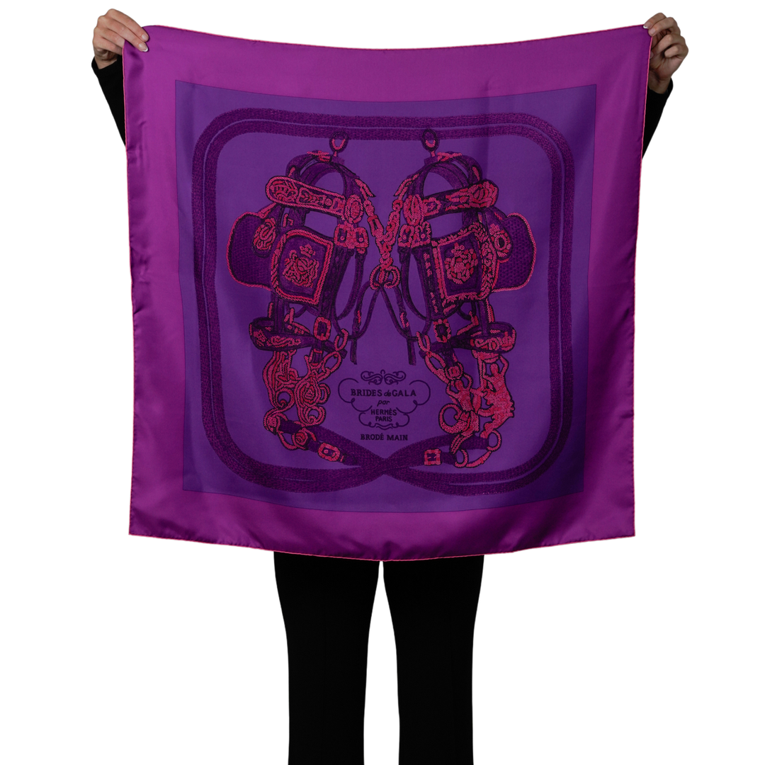 HERMES PURPLE SILK SCARF MM