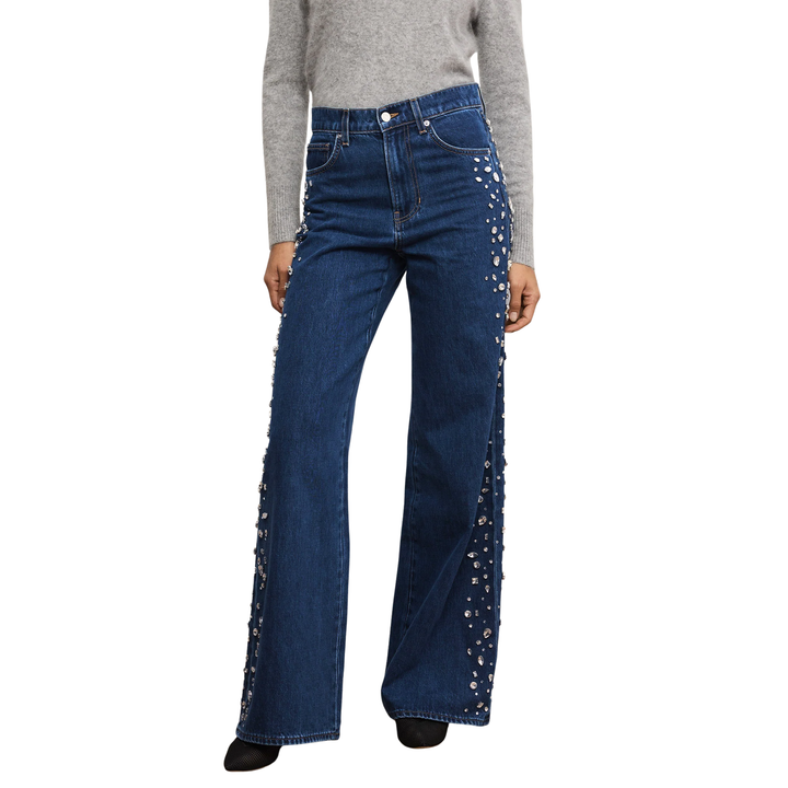 Kasey Mid Rise Wide Leg W/ Gem