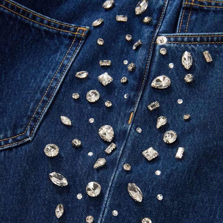 Kasey Mid Rise Wide Leg W/ Gem