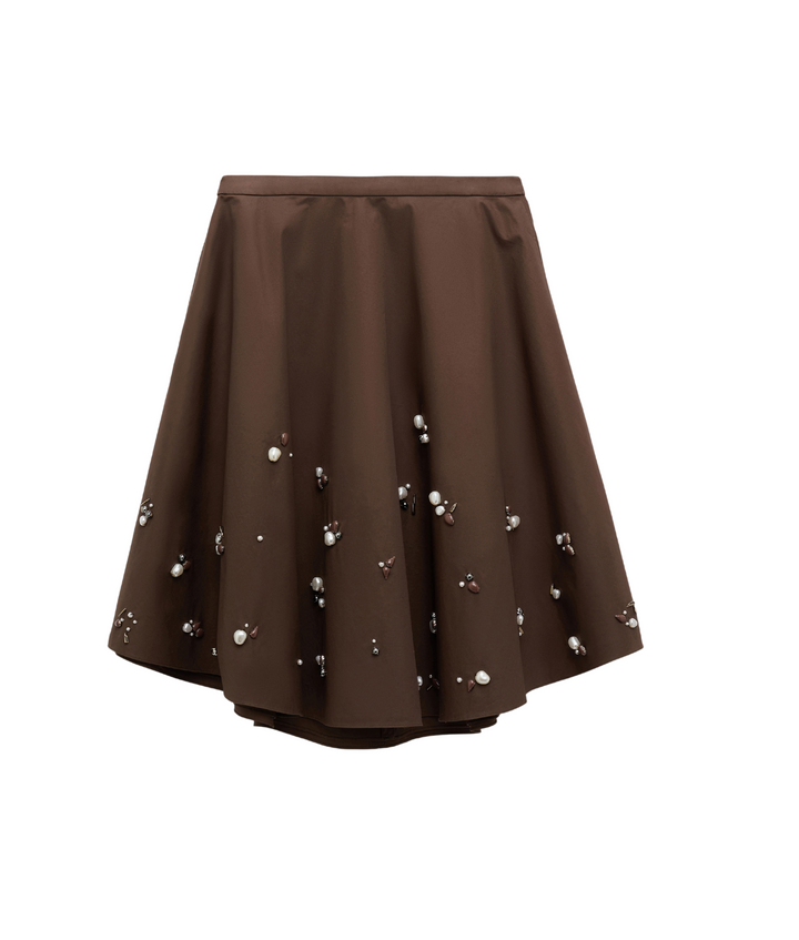 Poplin Power Maxi Skirt in chocolate
