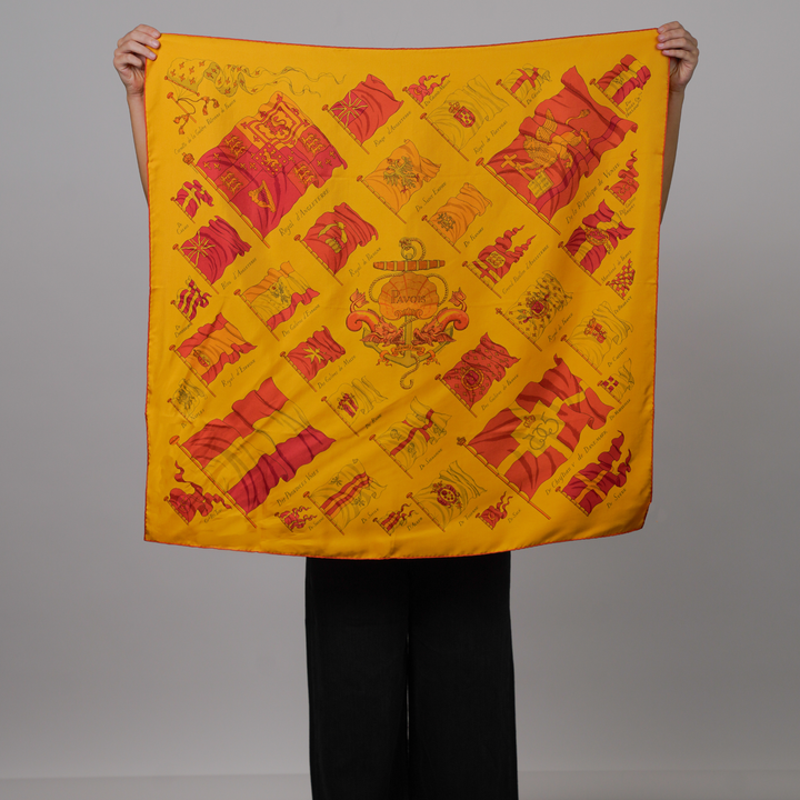 HERMES YELLOW SILK SCARF MM