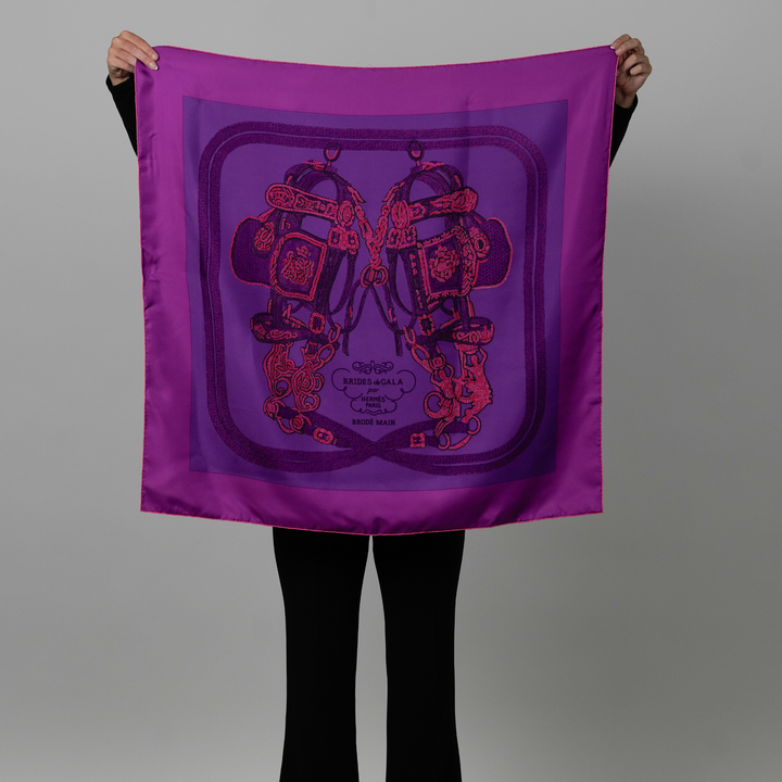 HERMES PURPLE SILK SCARF MM