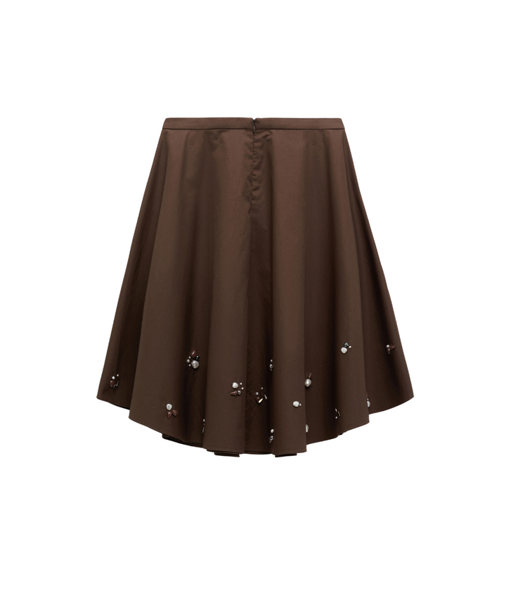 Poplin Power Maxi Skirt in chocolate