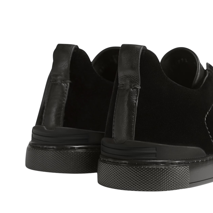 Triple Stitch Low Top Sneaker - Black Velvet