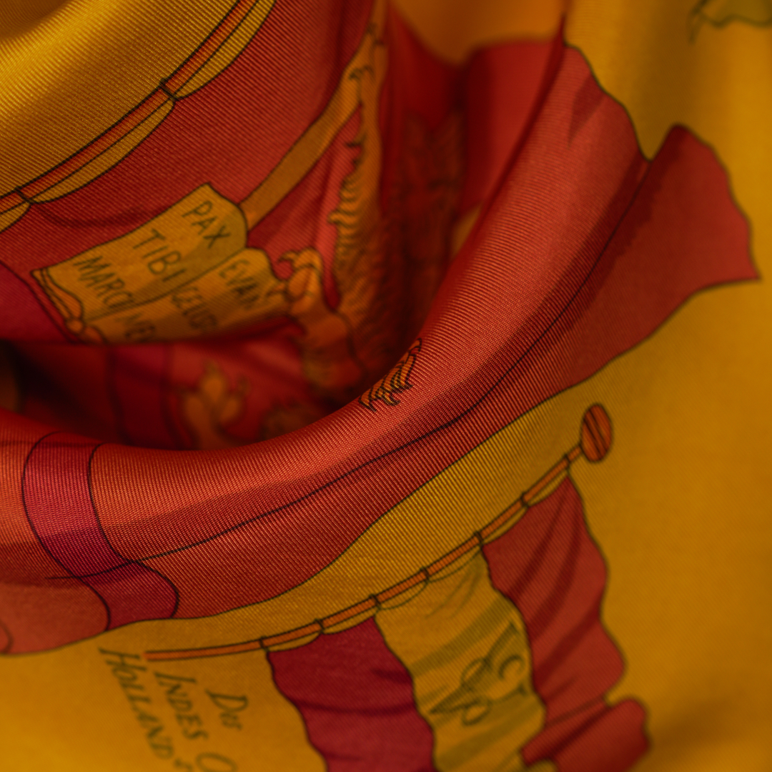 HERMES YELLOW SILK SCARF MM