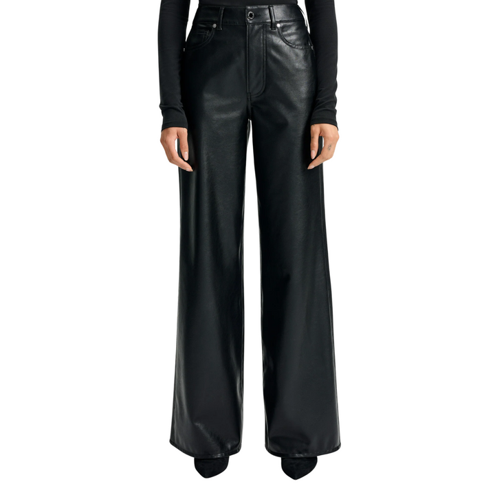 Kasey Mid Wide Leg Vegan Leather Pant