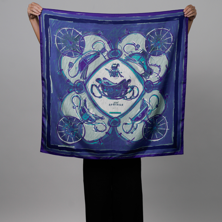 HERMES PURPLE SILK SCARF MM