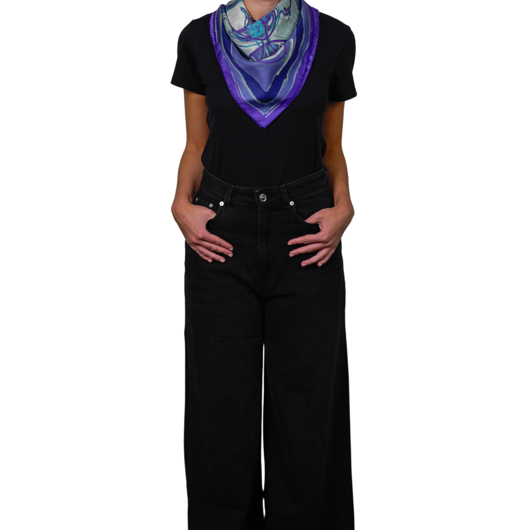 HERMES PURPLE SILK SCARF MM