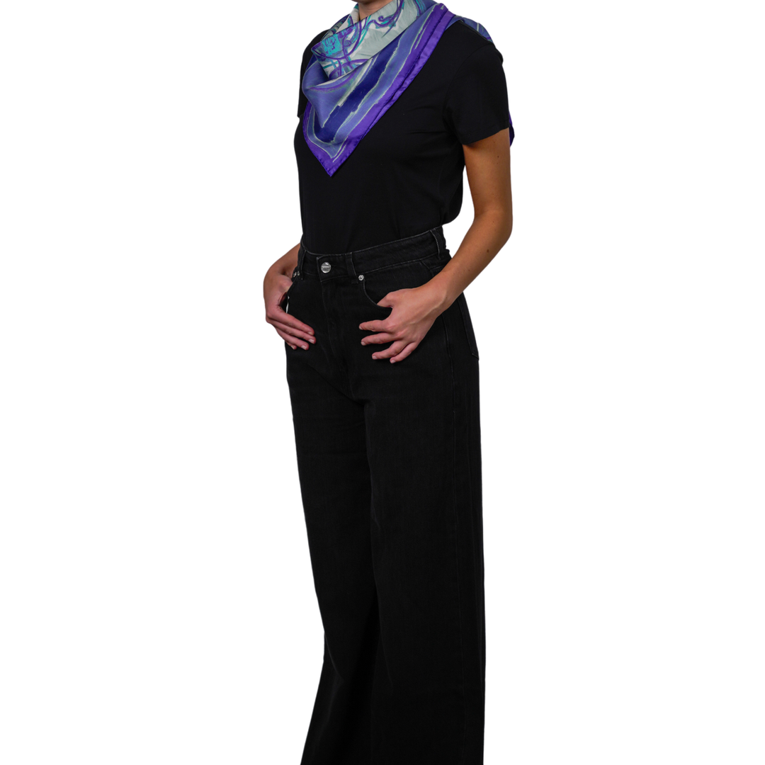 HERMES PURPLE SILK SCARF MM