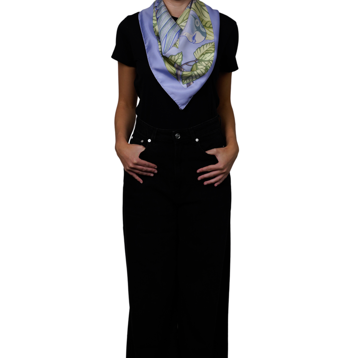 HERMES PURPLE SILK SCARF MM