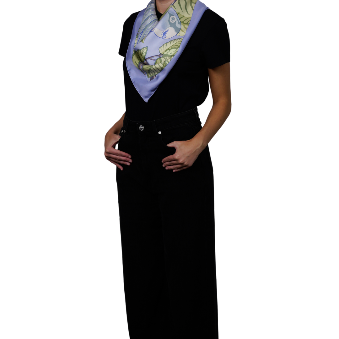 HERMES PURPLE SILK SCARF MM