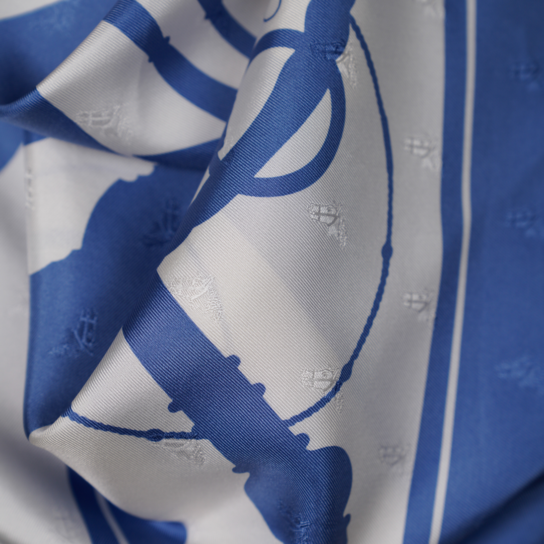 HERMES BLUE SILK SCARF MM