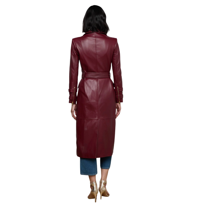 Celina Leather Trench Coat