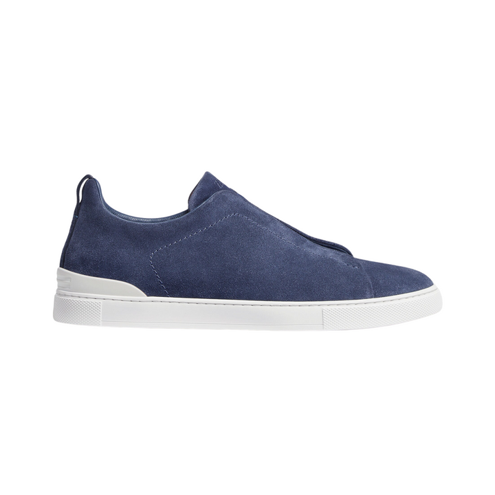 Triple Stitch Low Top Sneaker - Blue Suede