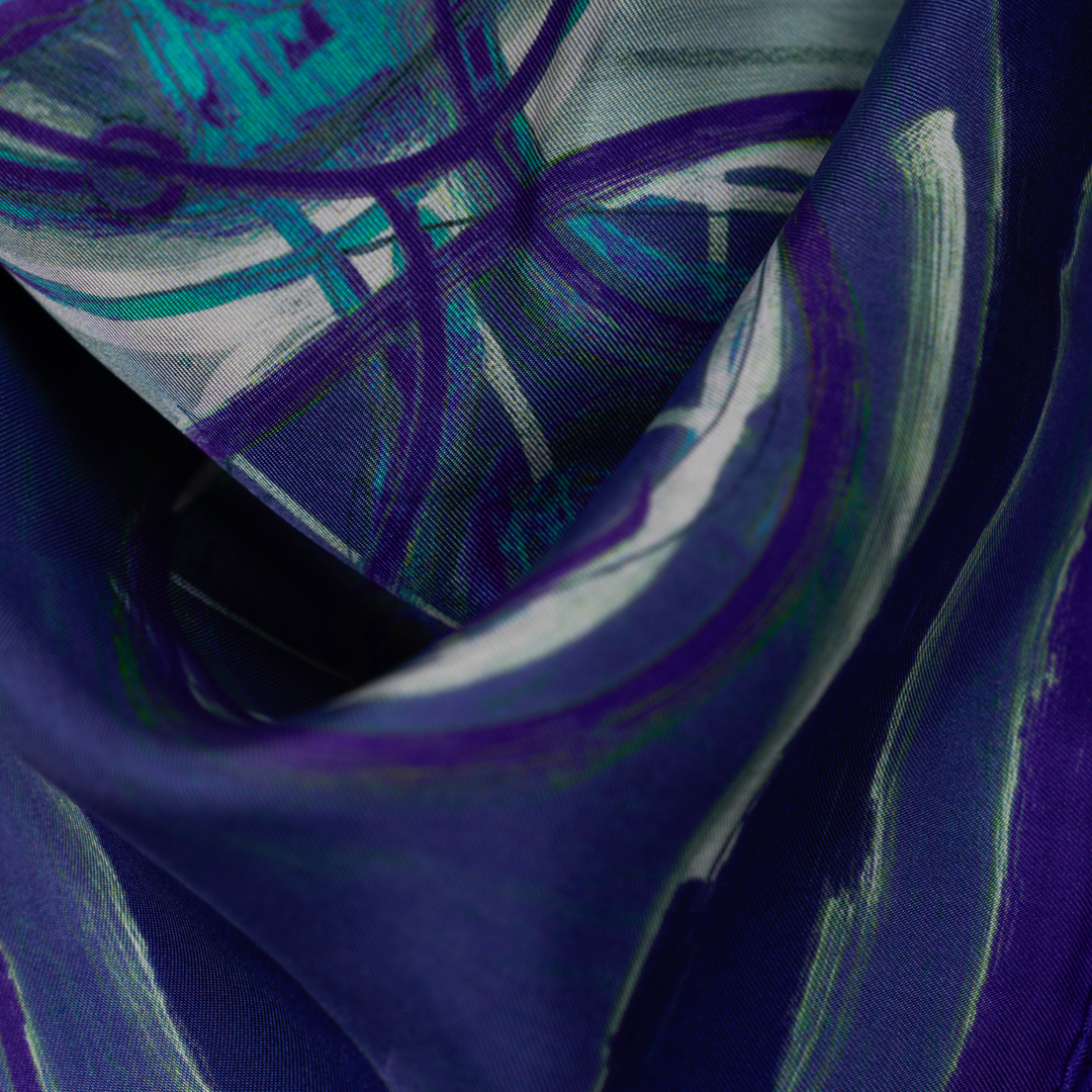 HERMES PURPLE SILK SCARF MM