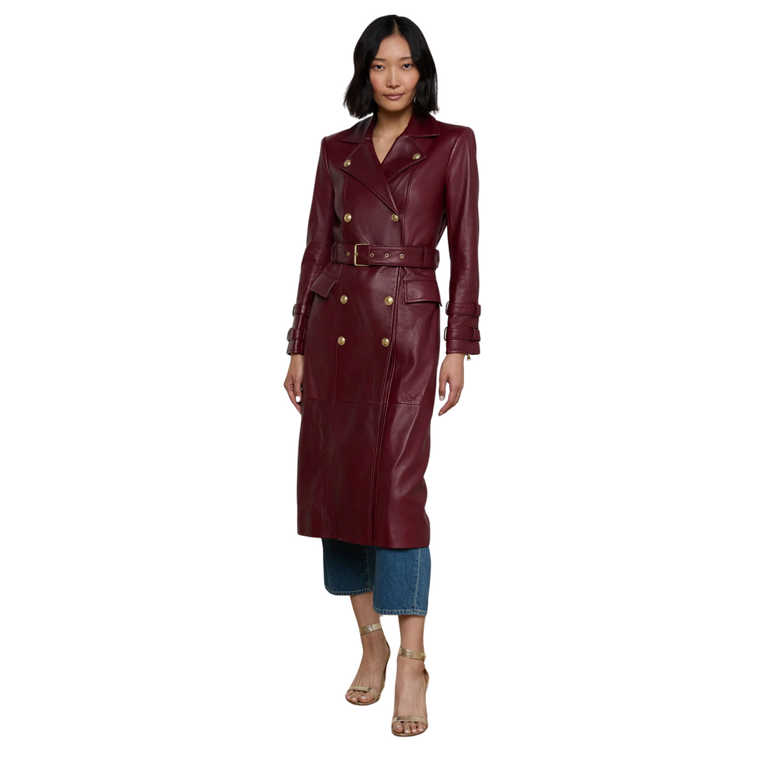 Celina Leather Trench Coat